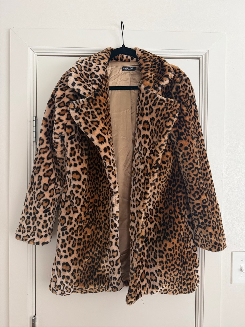 Nasty Gal Leopard-Print Faux Fur Teddy Jacket in Brown and Black